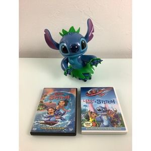 Disney LILO & Stitch bundle DVDs and Hula dancing Stitch figure EUC
